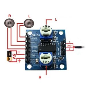 ماژول آمپلی فایر PAM8406 با پتانسیومتر (استریو 5وات)